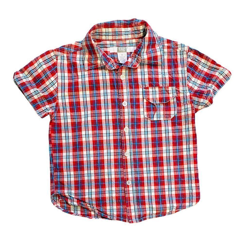 Plaid Button Down Short Sleeve Shirt